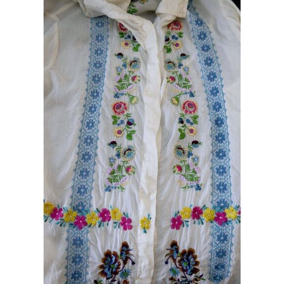 Johnny Was Ladies Floral Long Sleeve Button Down Blouse Size Small - Picture 4 of 7